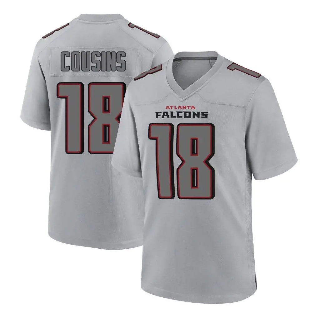 A.Falcons #18 Kirk Cousins Branch Player Gray Fashion Home Game BALCE Stitched Jerseys