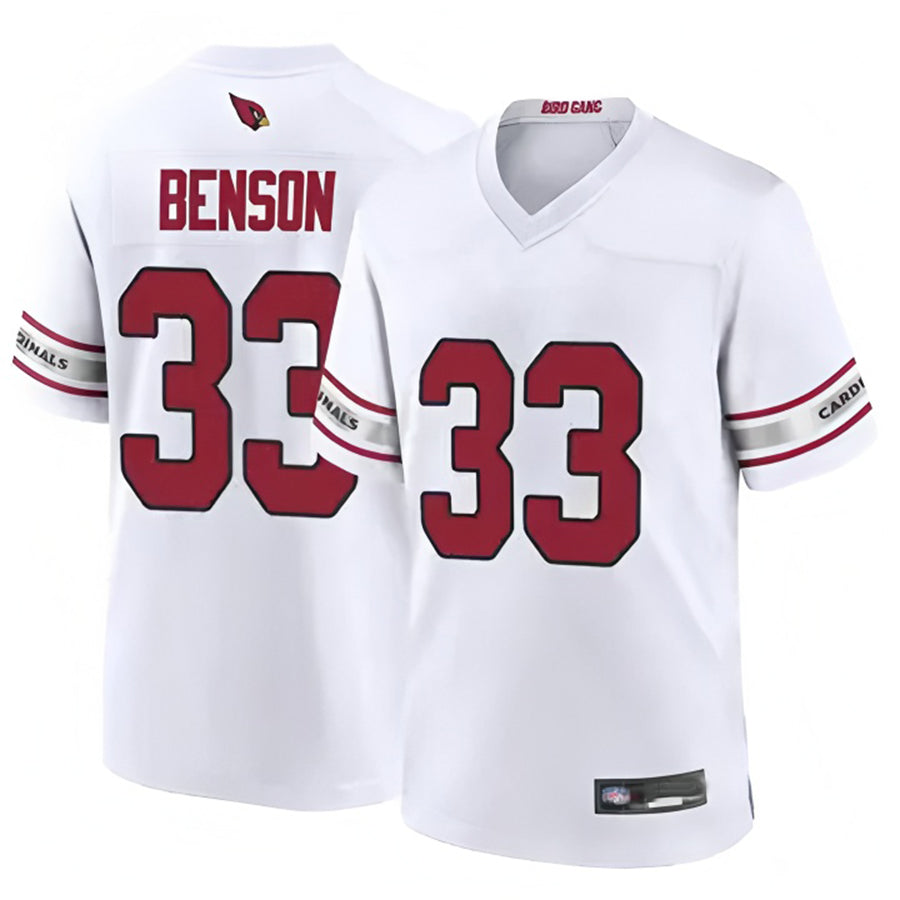 A.Cardinals #33 Trey Benson Player White Game Home BALCE Stitched Jerseys