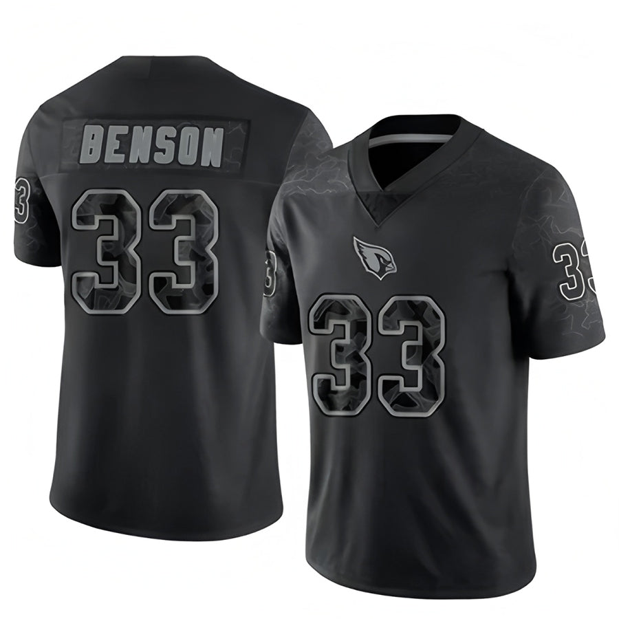 A.Cardinals #33 Trey Benson Player Black RFLCTV Limited BALCE Stitched Jerseys