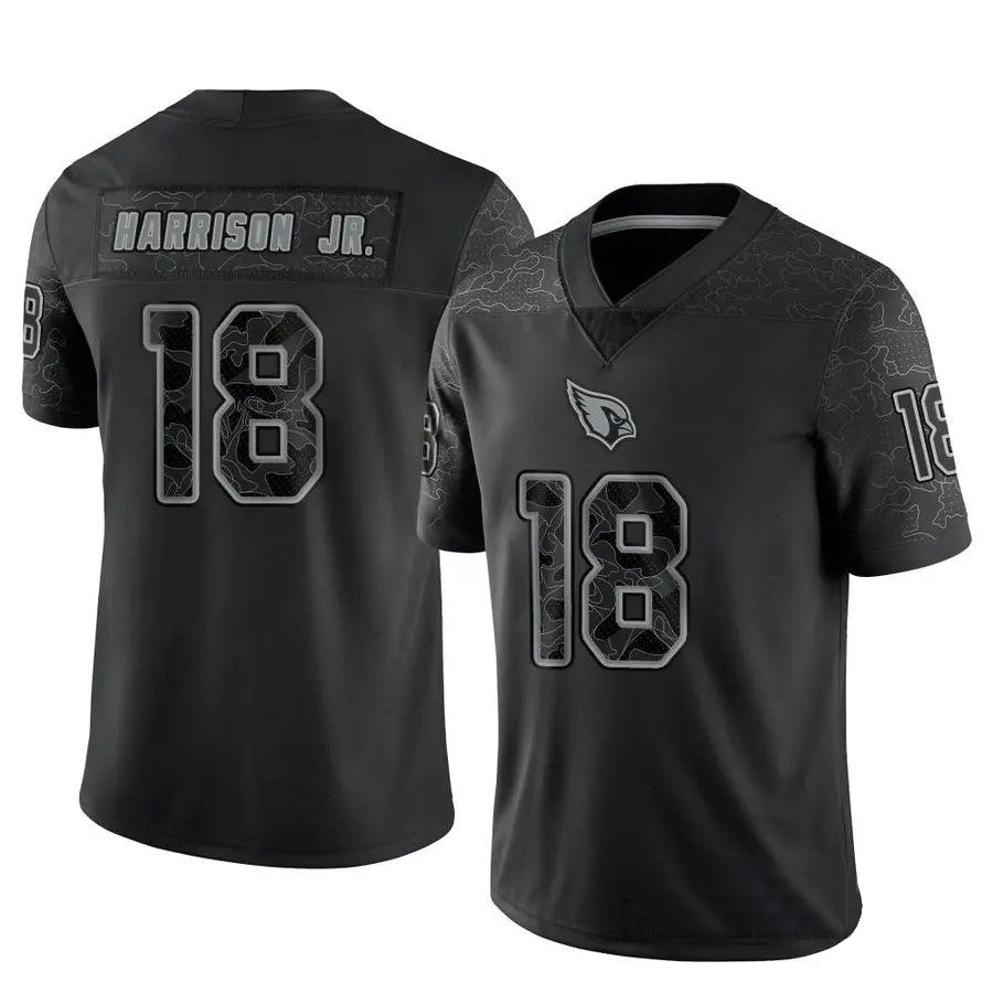 A.Cardinals #18 Marvin Harrison Jr. Player Black RFLCTV Limited BALCE Stitched Jerseys