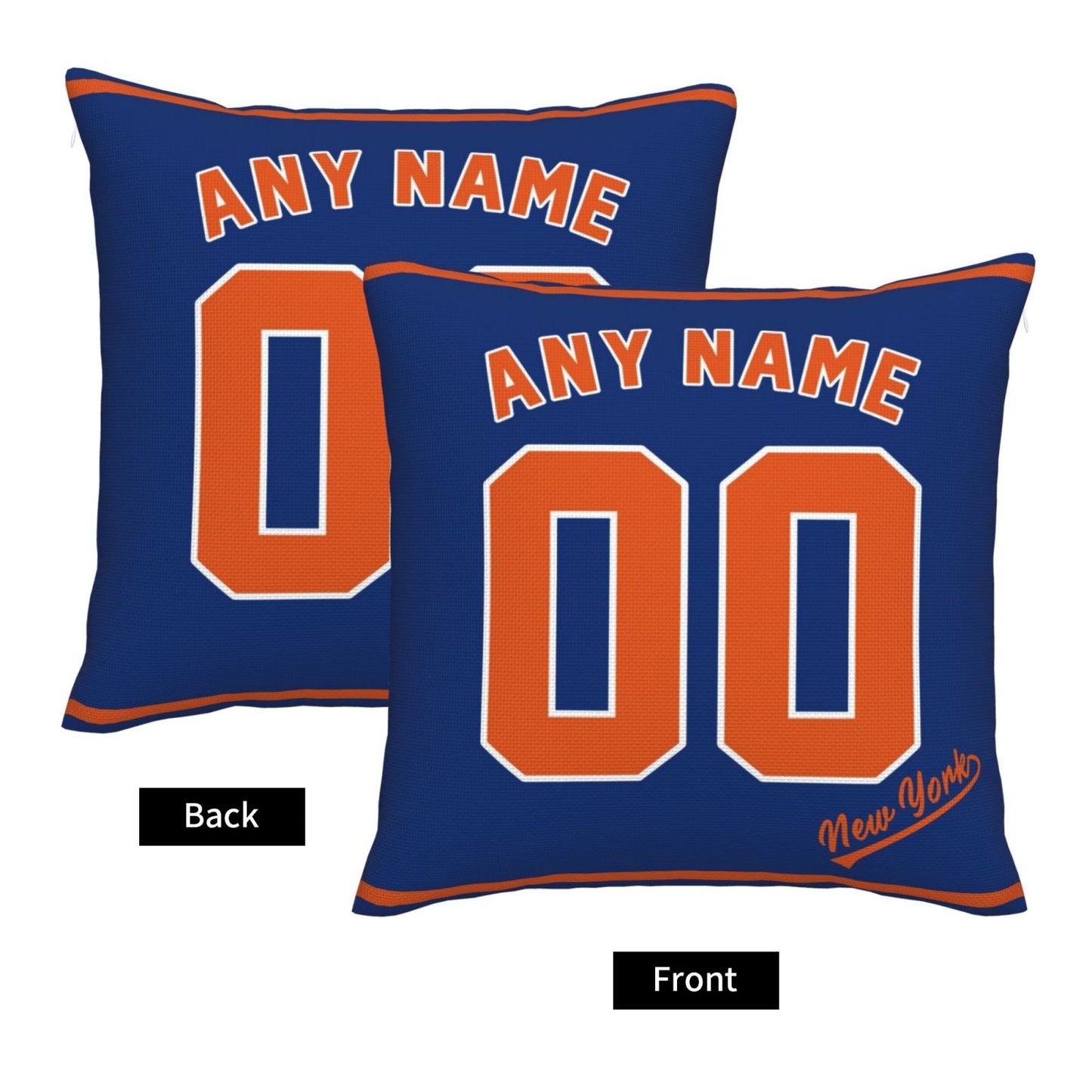 Custom New York Mets Pillow Decorative Throw Pillow Case - Print Personalized Football Team Fans Name & Number Birthday Gift Football Pillows