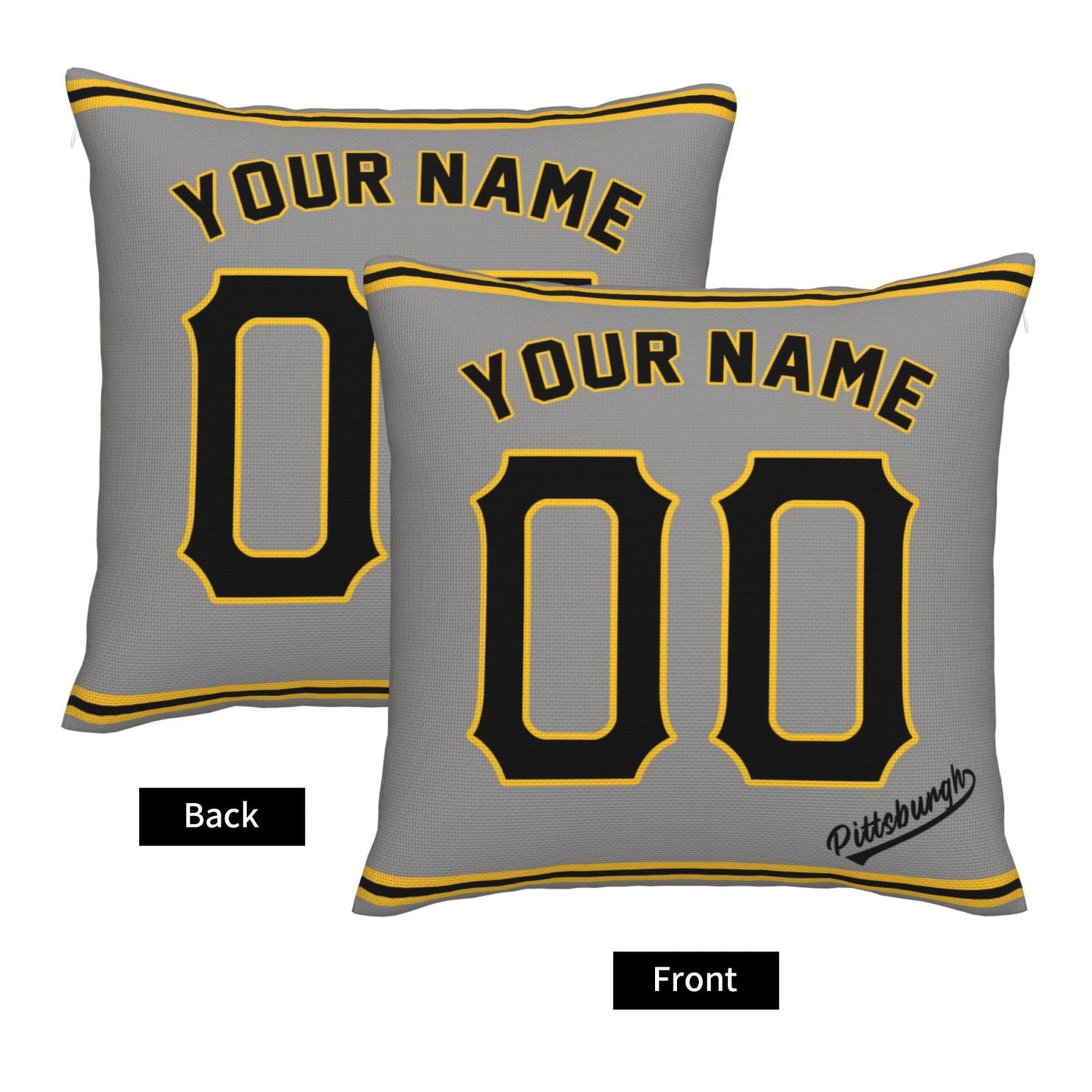 Custom Pittsburgh Pirates Pillow Decorative Throw Pillow Case - Print Personalized Football Team Fans Name & Number Birthday Gift Football Pillows