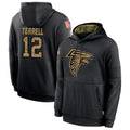 A.Falcons #12 Avieon Terrell Player Black Salute to Service Limited Black Hoodie BALCE Stitched Jerseys