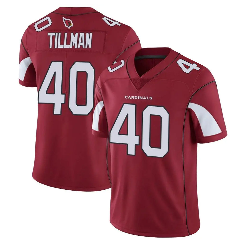 A.Cardinals #40 Pat Tillman Player Cardinal Vapor Limited Home Game  BALCE Stitched Jerseys