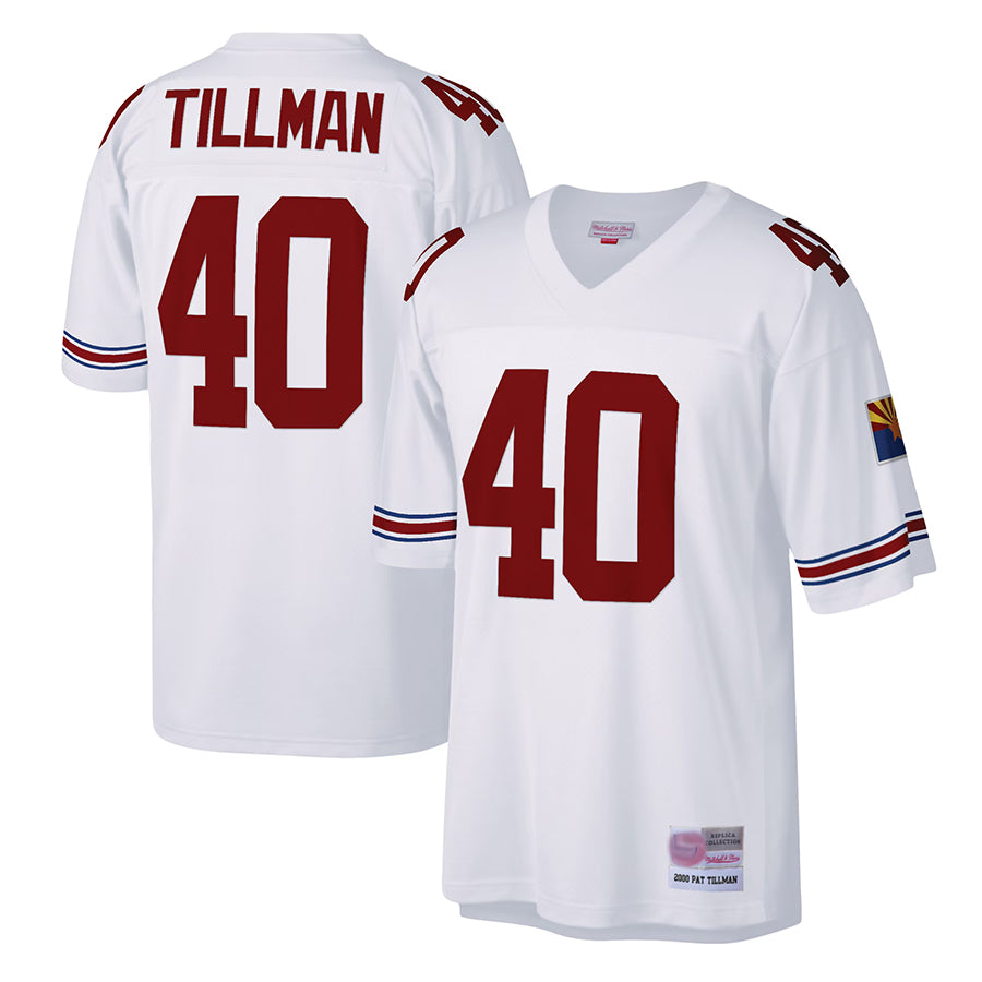 A.Cardinals #40 Pat Tillman Player Mitchell & Ness White Legacy Replica BALCE Stitched Jerseys