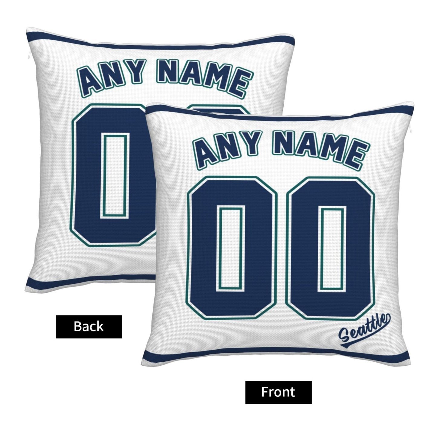 Custom Seattle Mariners Pillow Decorative Throw Pillow Case - Print Personalized Football Team Fans Name & Number Birthday Gift Football Pillows