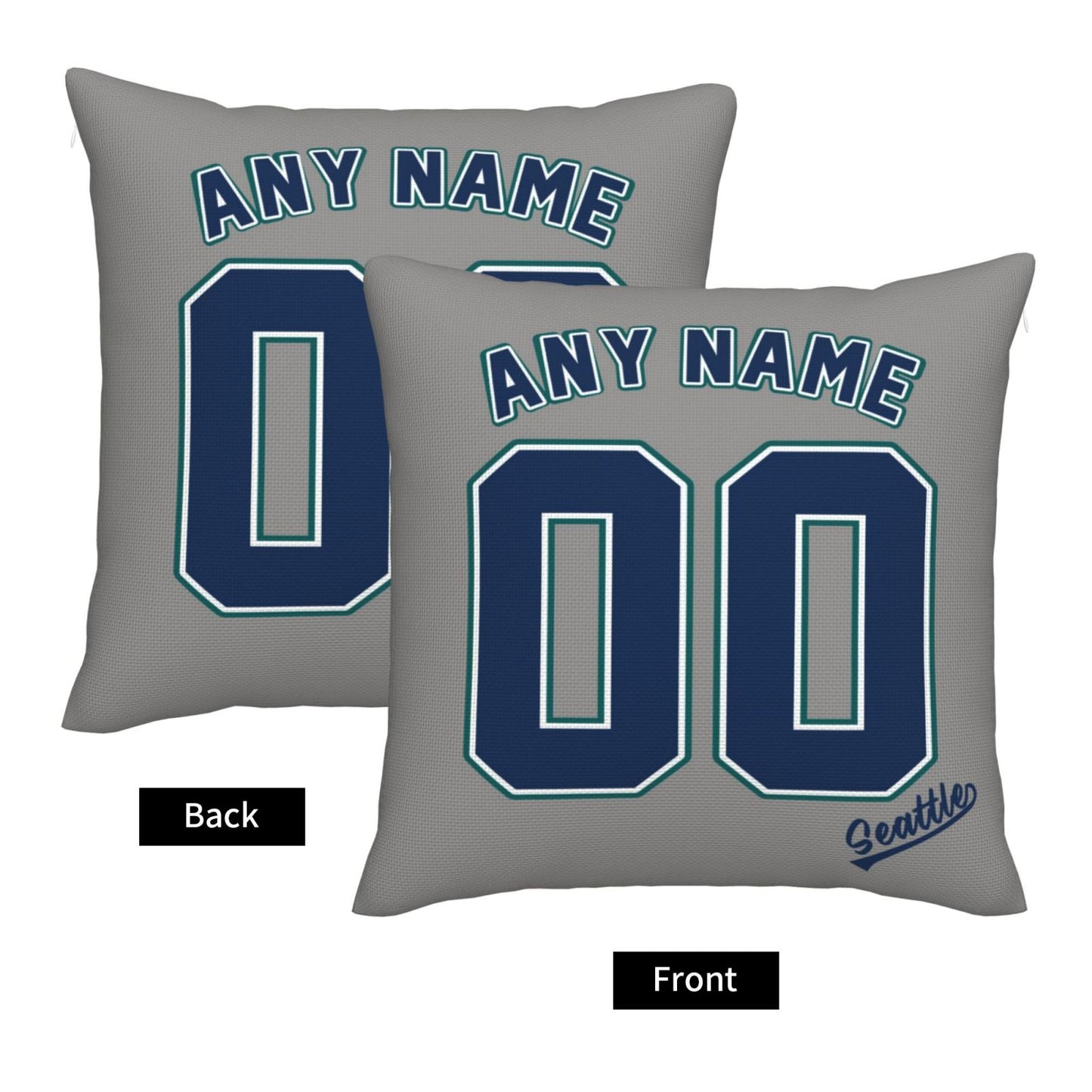 Custom Seattle Mariners Pillow Decorative Throw Pillow Case - Print Personalized Football Team Fans Name & Number Birthday Gift Football Pillows