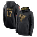 A.Falcons #17 Zachariah Branch Player Black Salute to Service Limited Black Hoodie BALCE Stitched Jerseys