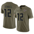 A.Falcons #12 Avieon Terrell Player Olive Salute To Service BALCE Stitched Jerseys