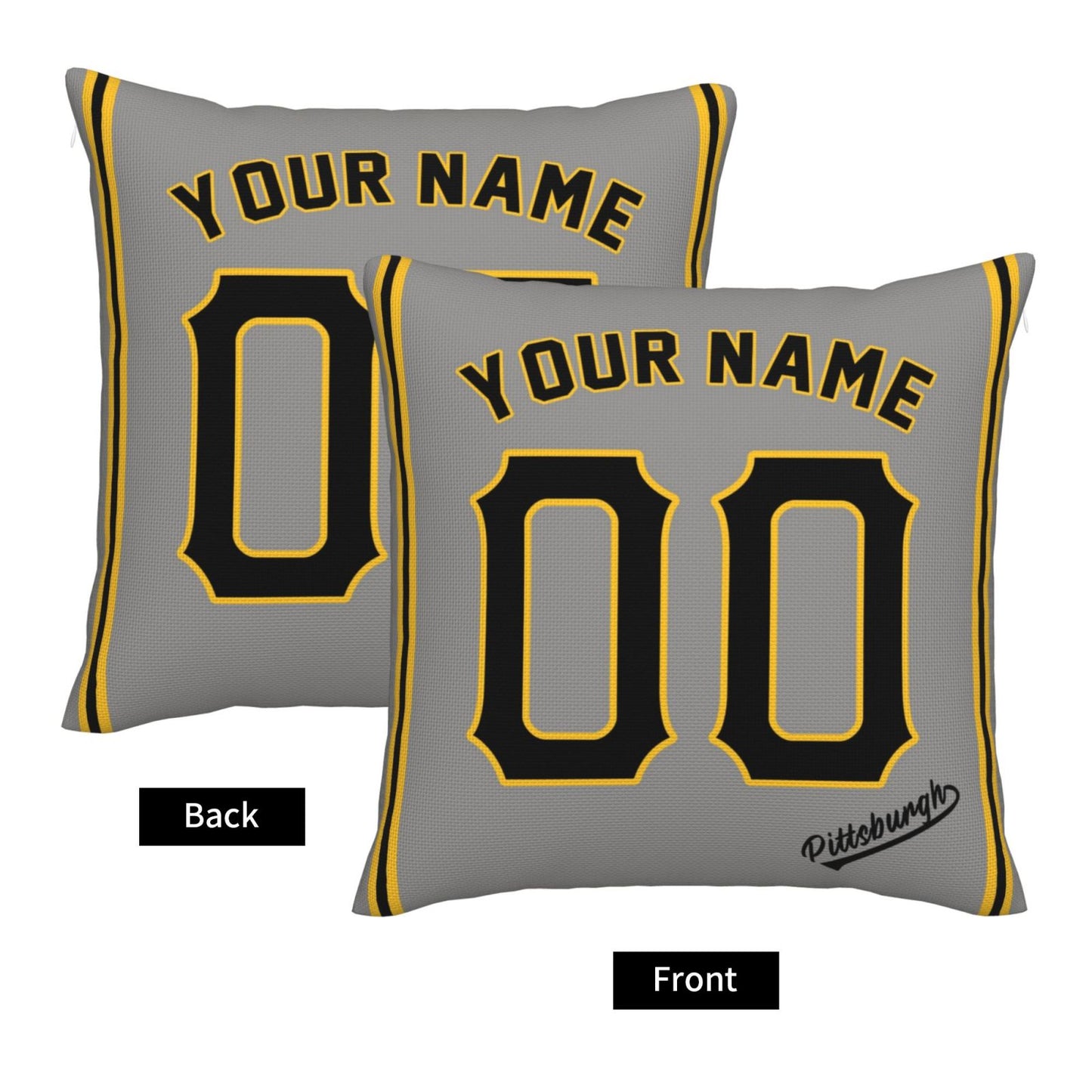 Custom Pittsburgh Pirates Pillow Decorative Throw Pillow Case - Print Personalized Football Team Fans Name & Number Birthday Gift Football Pillows