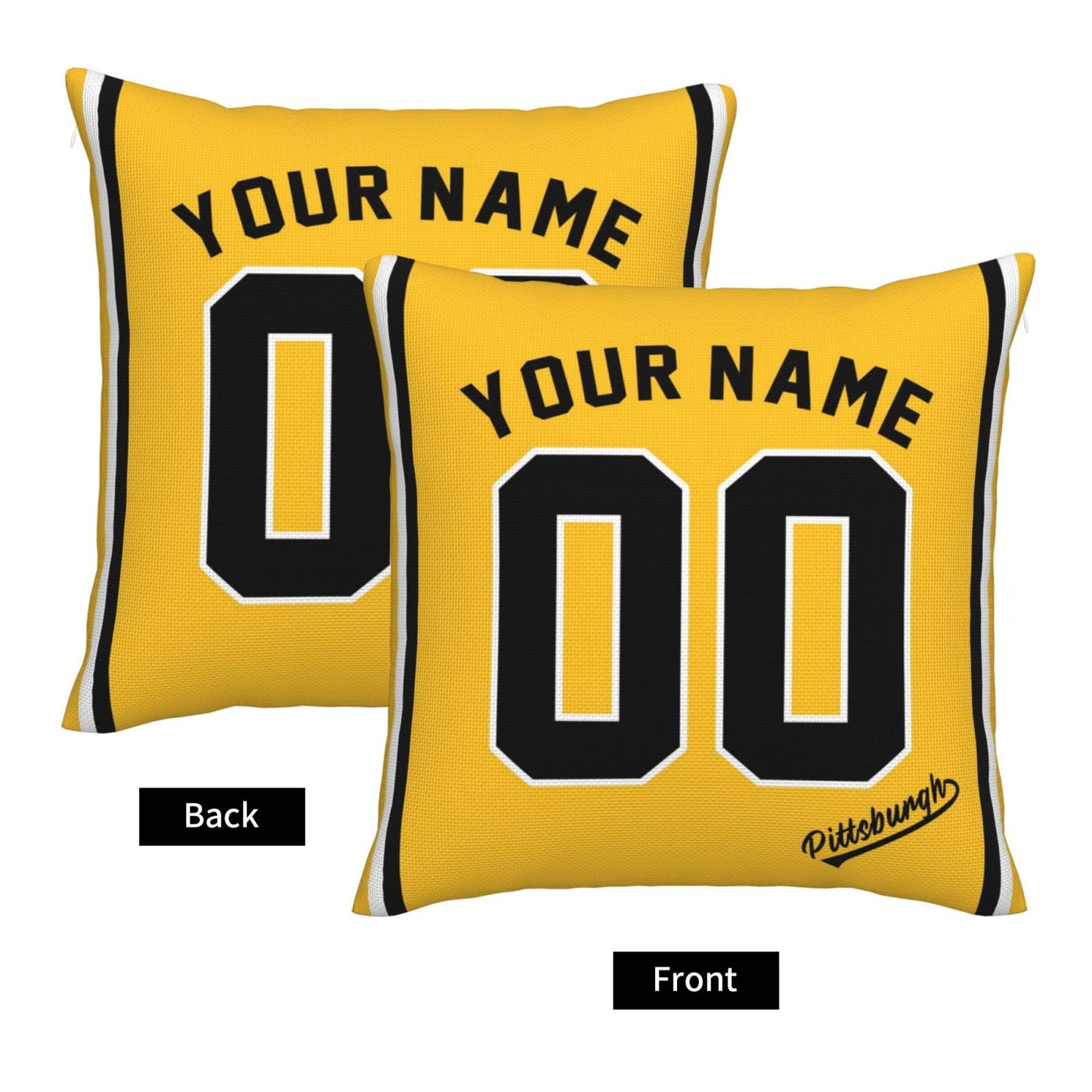 Custom Pittsburgh Pirates Pillow Decorative Throw Pillow Case - Print Personalized Football Team Fans Name & Number Birthday Gift Football Pillows