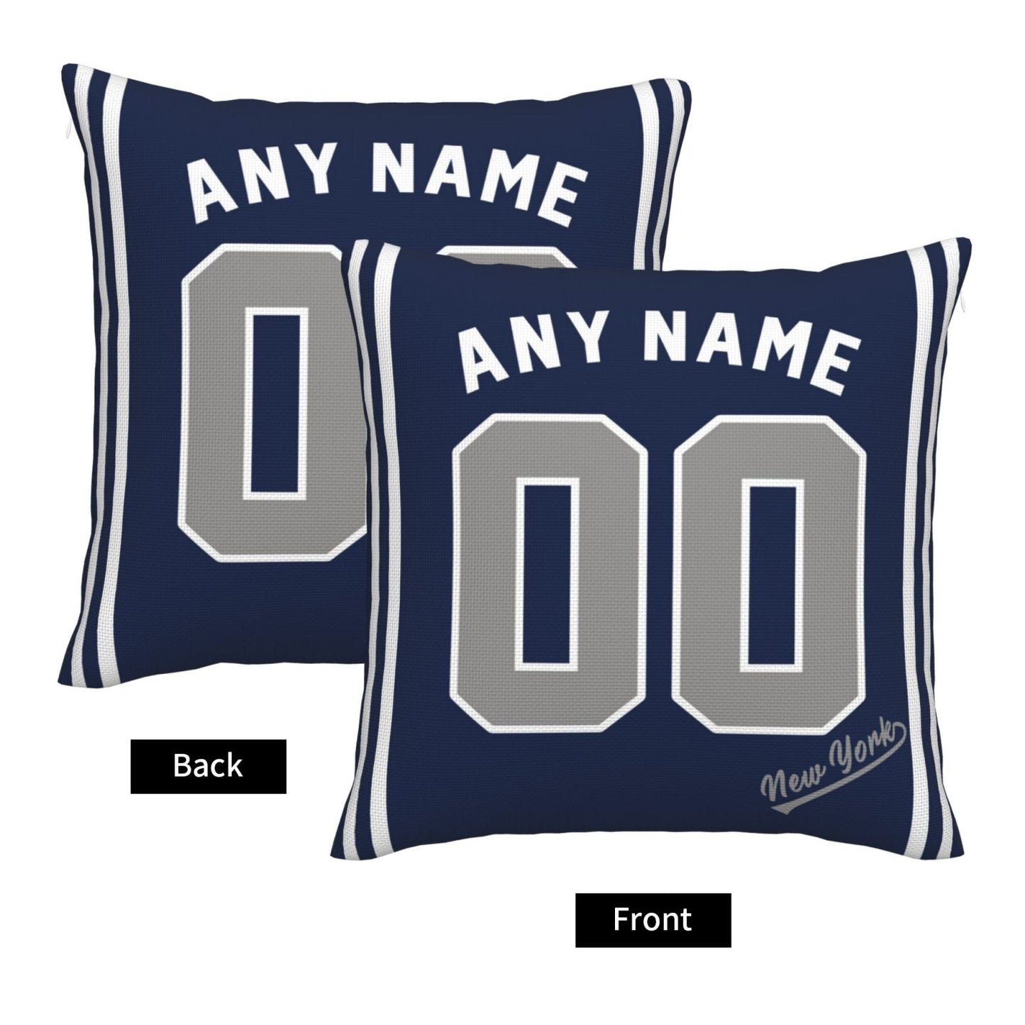 Custom New York Yankees Pillow Decorative Throw Pillow Case - Print Personalized Football Team Fans Name & Number Birthday Gift Football Pillows
