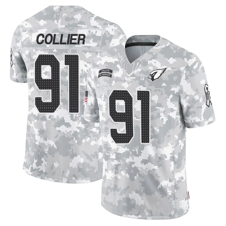 A.Cardinals #91 L.J. Collier Player Camo Salute to Service Limited BALCE Stitched Jerseys