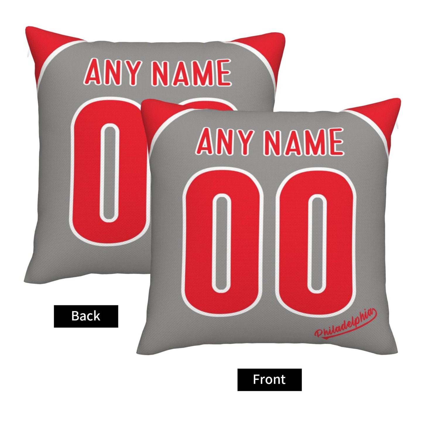 Custom Philadelphia Phillies Pillow Decorative Throw Pillow Case - Print Personalized Football Team Fans Name & Number Birthday Gift Football Pillows