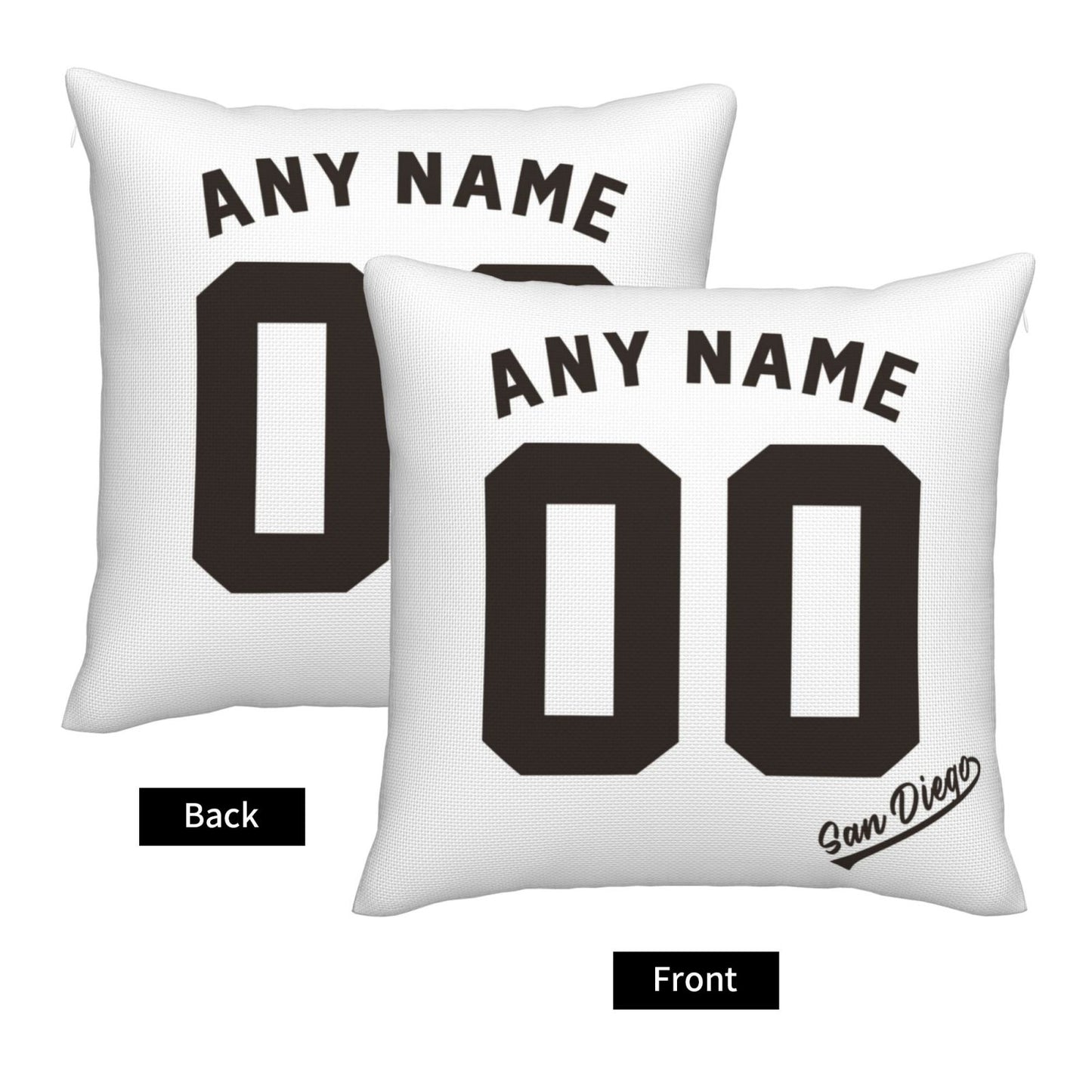 Custom San Diego Padres Pillow Decorative Throw Pillow Case - Print Personalized Football Team Fans Name & Number Birthday Gift Football Pillows