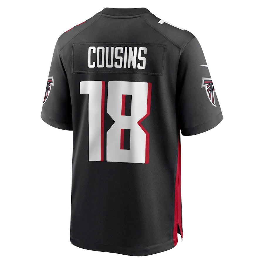 A.Falcons #18 Kirk Cousins Player Black Home Game BALCE Stitched Jerseys