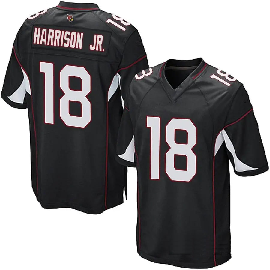 A.Cardinals #18 Marvin Harrison Jr. Player Black Game BALCE Stitched Jerseys