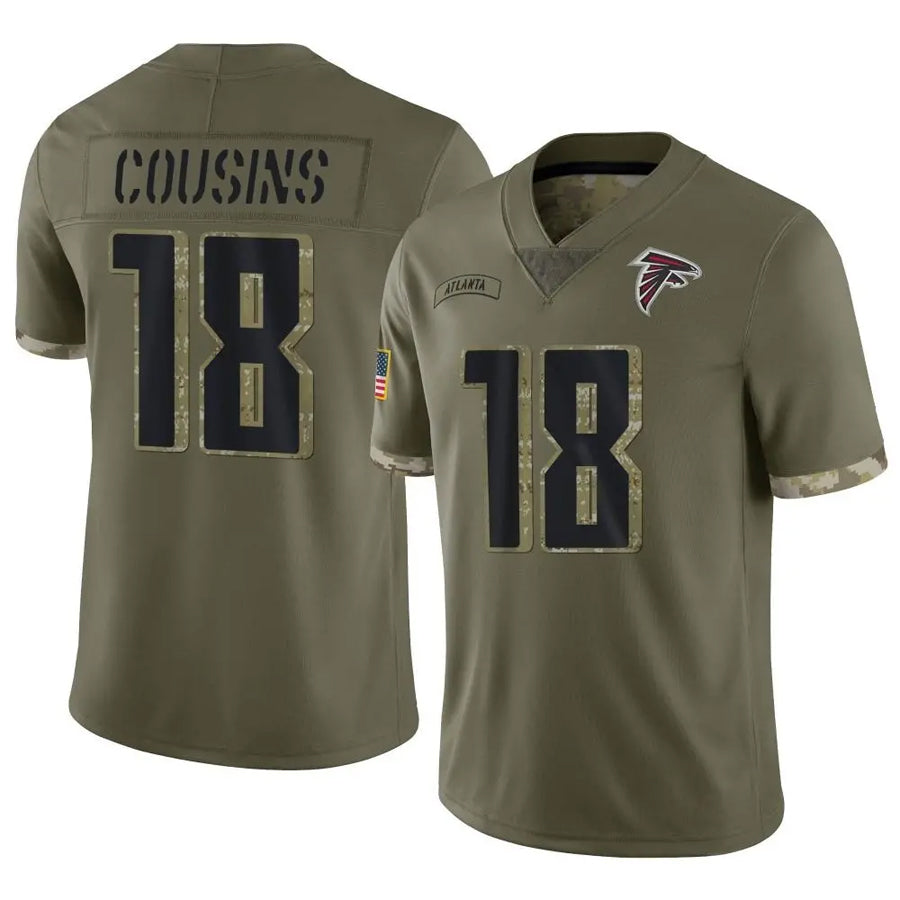 A.Falcons #18 Kirk Cousins Player Olive Salute To Service Limited BALCE Stitched Jerseys