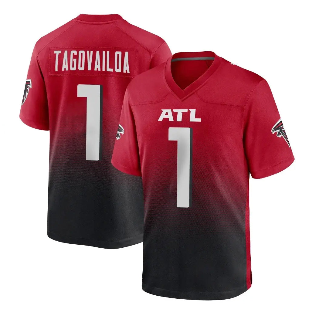 A.Falcons #1 Tua Tagovailoa Player Red Home Game BALCE Stitched Jerseys