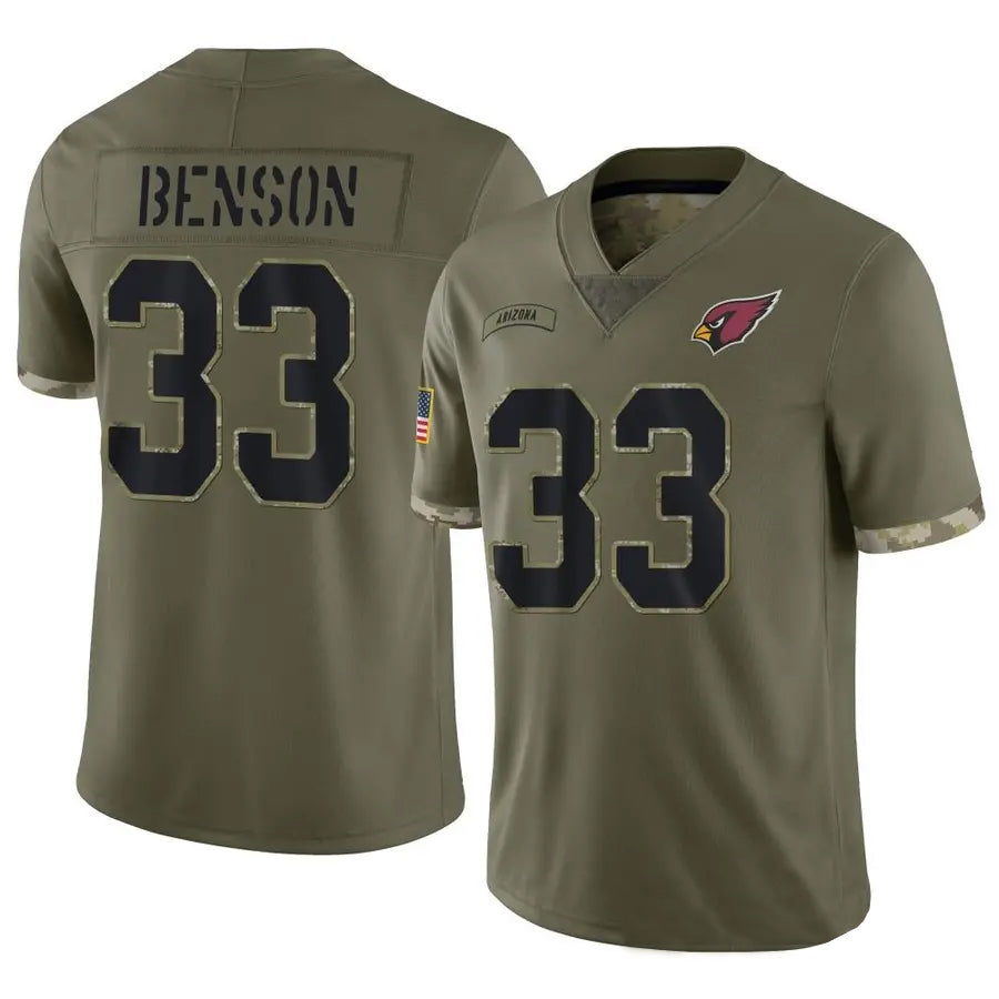 A.Cardinals #33 Trey Benson Player Olive Salute To Service Limited Game BALCE Stitched Jerseys