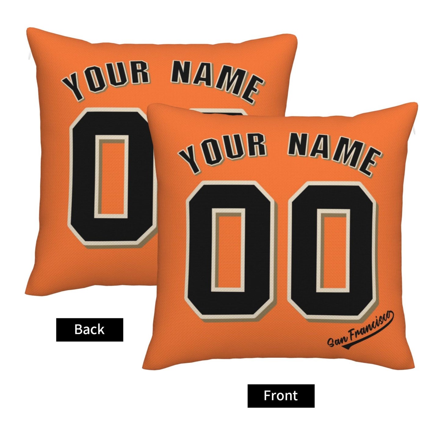 Custom San Francisco Giants Pillow Decorative Throw Pillow Case - Print Personalized Football Team Fans Name & Number Birthday Gift Football Pillows