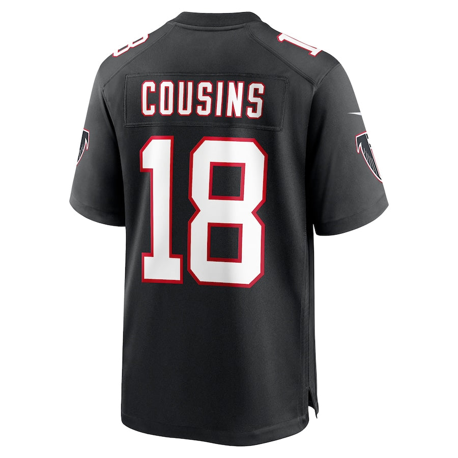 A.Falcons #18 Kirk Cousins Player Black Limited Home Game BALCE Stitched Jerseys