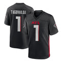 A.Falcons #1 Tua Tagovailoa Player Black Home Game BALCE Stitched Jerseys