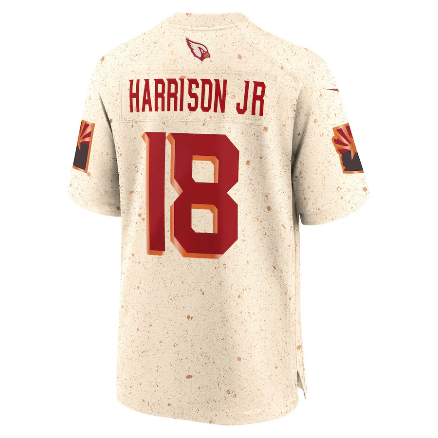 A.Cardinals #18 Marvin Harrison Jr. Player Cream Rivalries Collection Game BALCE Stitched Jerseys