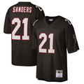 A.Falcons #21 Deion Sanders Mitchell & Ness Black 1992 Retired Player Replica BALCE Stitched Jerseys