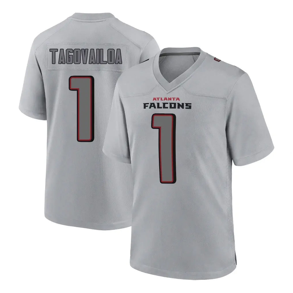 A.Falcons #1 Tua Tagovailoa Player Gray Fashion Home Game BALCE Stitched Jerseys