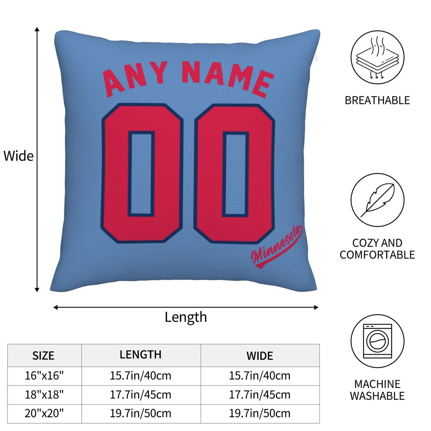 Custom Minnesota Twins Pillow Decorative Throw Pillow Case - Print Personalized Football Team Fans Name & Number Birthday Gift Football Pillows