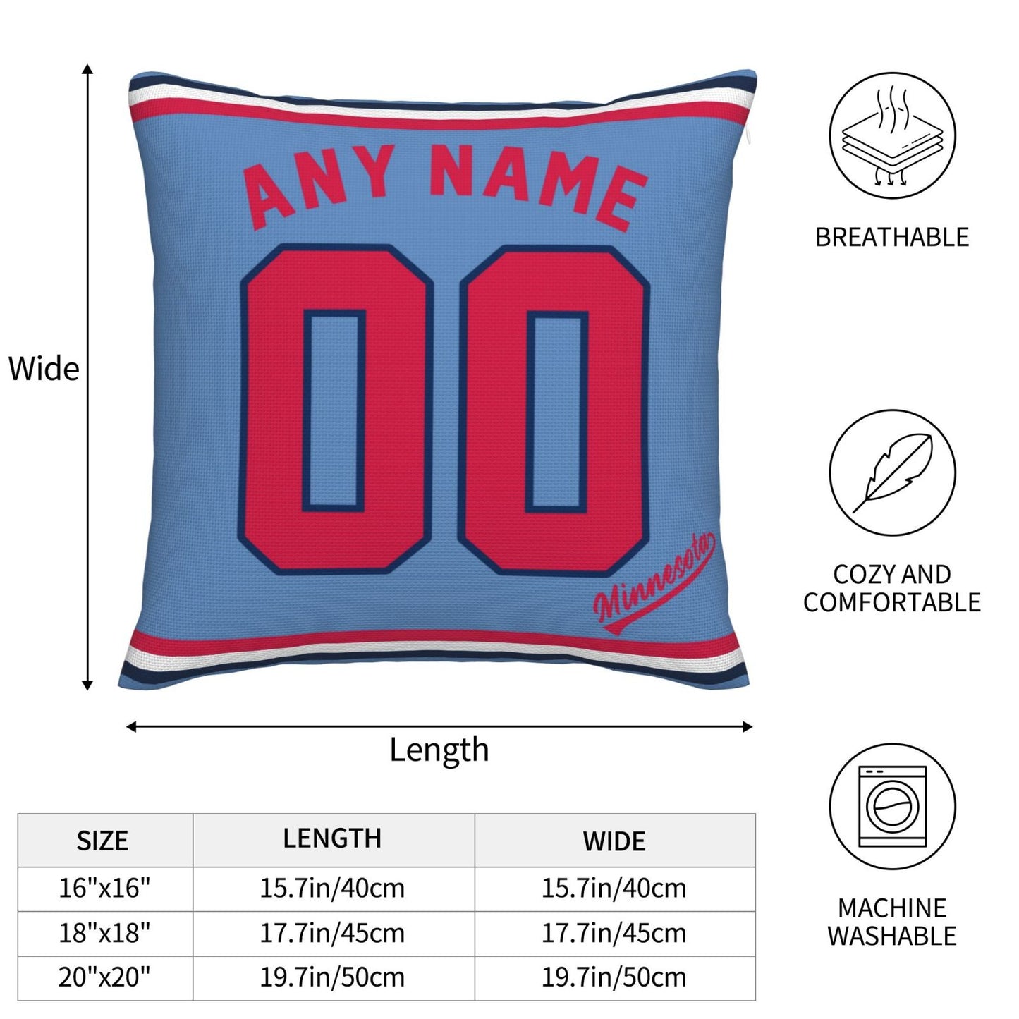 Custom Minnesota Twins Pillow Decorative Throw Pillow Case - Print Personalized Football Team Fans Name & Number Birthday Gift Football Pillows