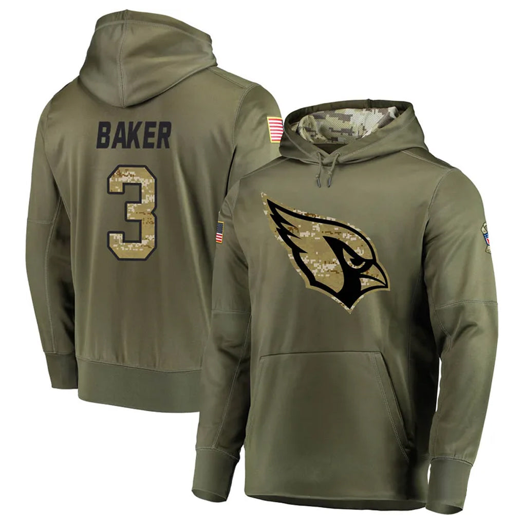 A.Cardinals #3 Budda Baker Player Olive Salute to Service Limited Hoodie BALCE Stitched Jerseys