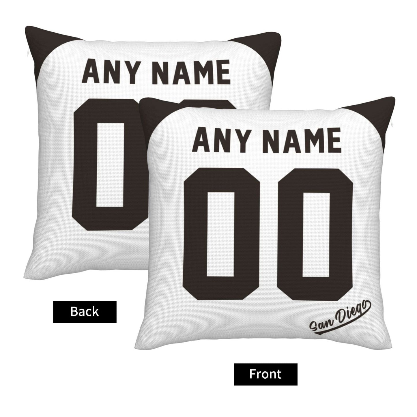 Custom San Diego Padres Pillow Decorative Throw Pillow Case - Print Personalized Football Team Fans Name & Number Birthday Gift Football Pillows