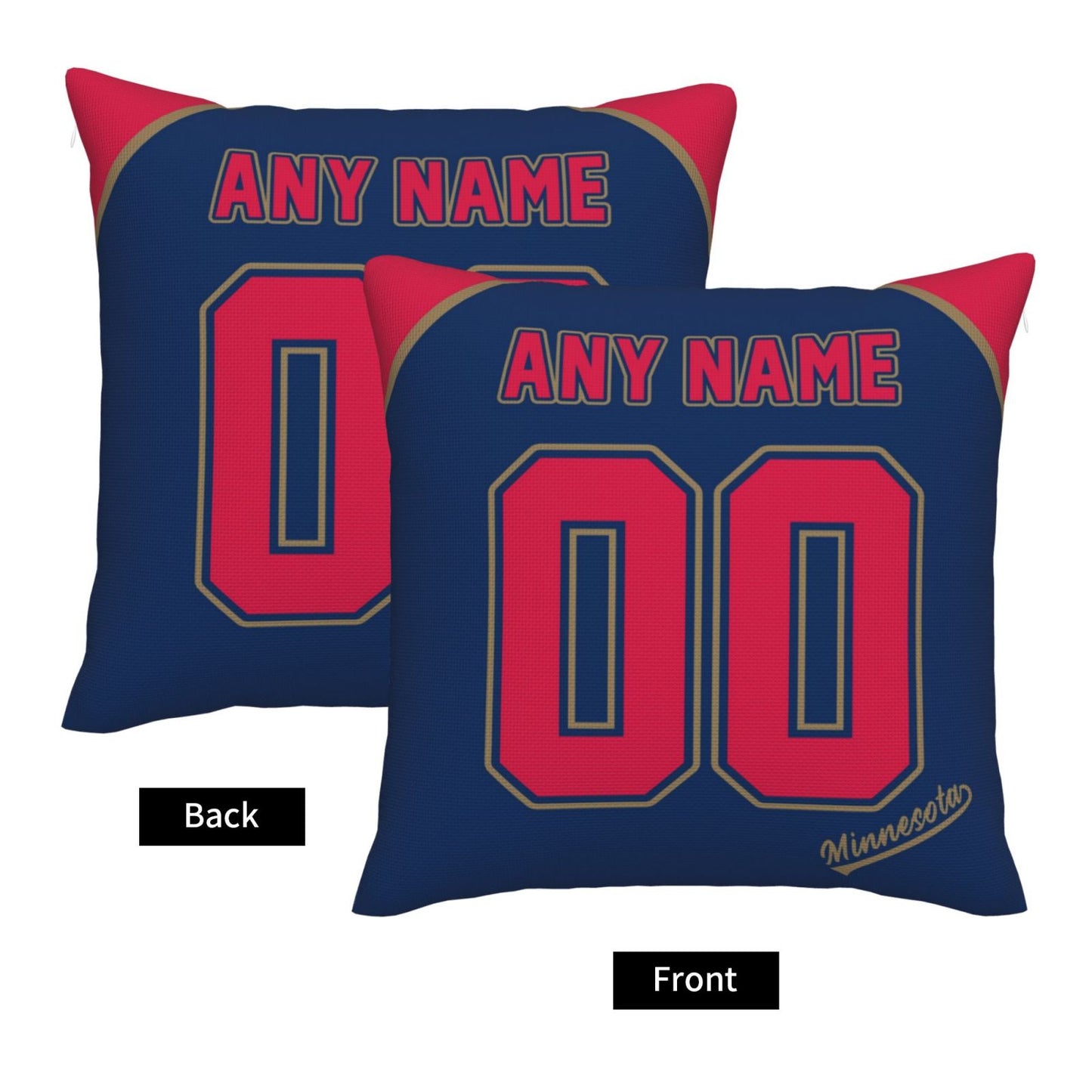 Custom Minnesota Twins Pillow Decorative Throw Pillow Case - Print Personalized Football Team Fans Name & Number Birthday Gift Football Pillows