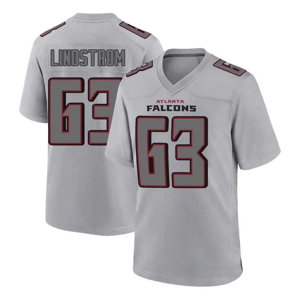 A.Falcons #63 Chris Lindstrom Branch Player Gray Fashion Home Game BALCE Stitched Jerseys