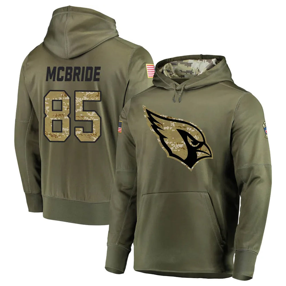 A.Cardinals #85 Trey McBride Player Olive Salute to Service Limited Hoodies BALCE Stitched Jerseys
