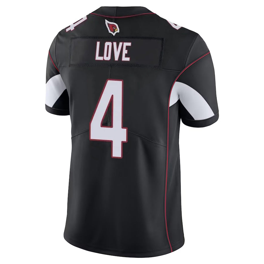 A.Cardinals #4 Jeremiyah Love Player Black Vapor Limited Home Game BALCE Stitched Jerseys