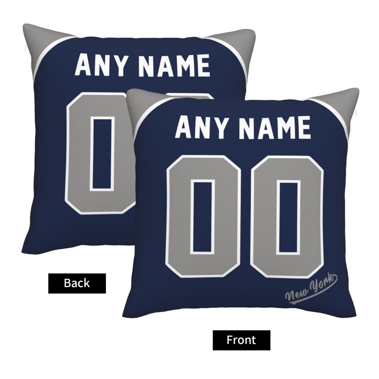 Custom New York Yankees Pillow Decorative Throw Pillow Case - Print Personalized Football Team Fans Name & Number Birthday Gift Football Pillows