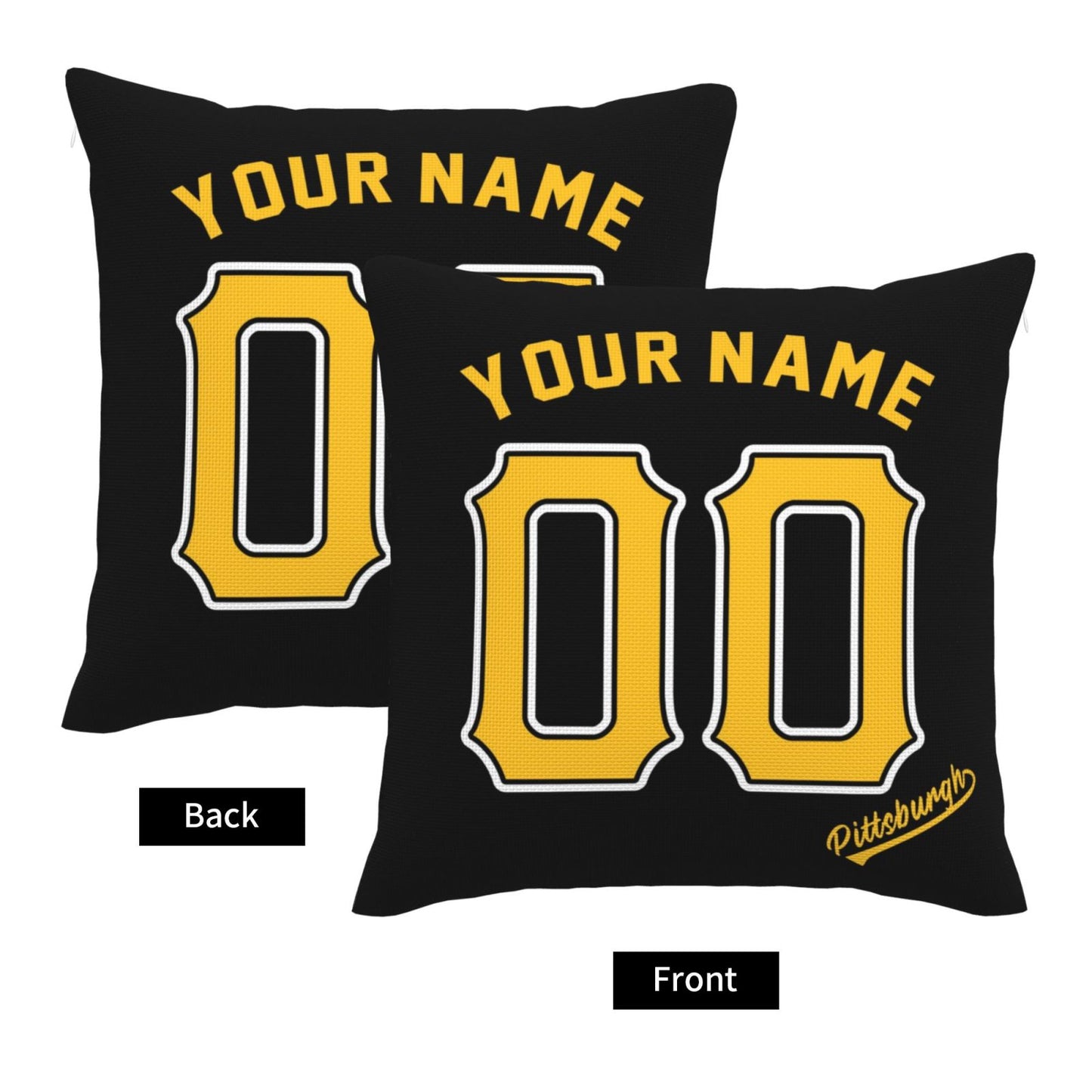 Custom Pittsburgh Pirates Pillow Decorative Throw Pillow Case - Print Personalized Football Team Fans Name & Number Birthday Gift Football Pillows