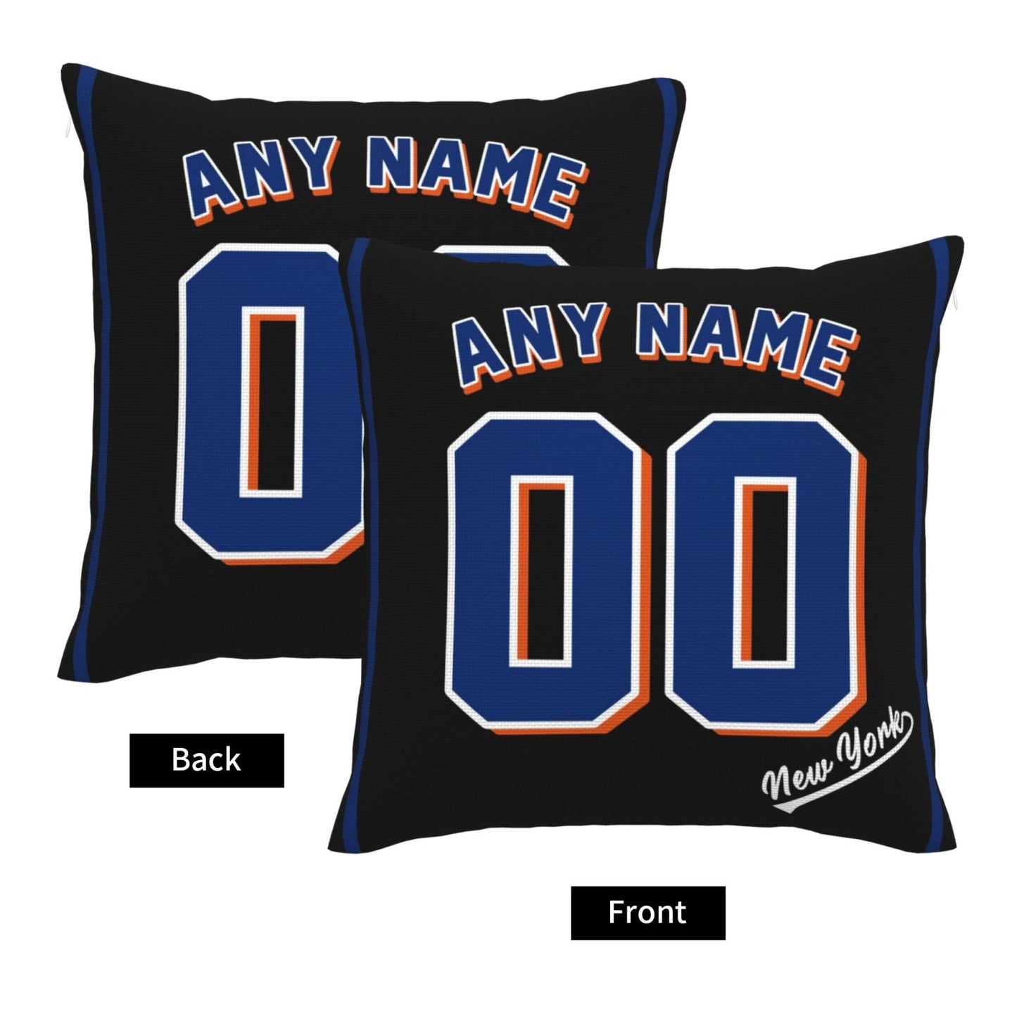 Custom New York Mets Pillow Decorative Throw Pillow Case - Print Personalized Football Team Fans Name & Number Birthday Gift Football Pillows