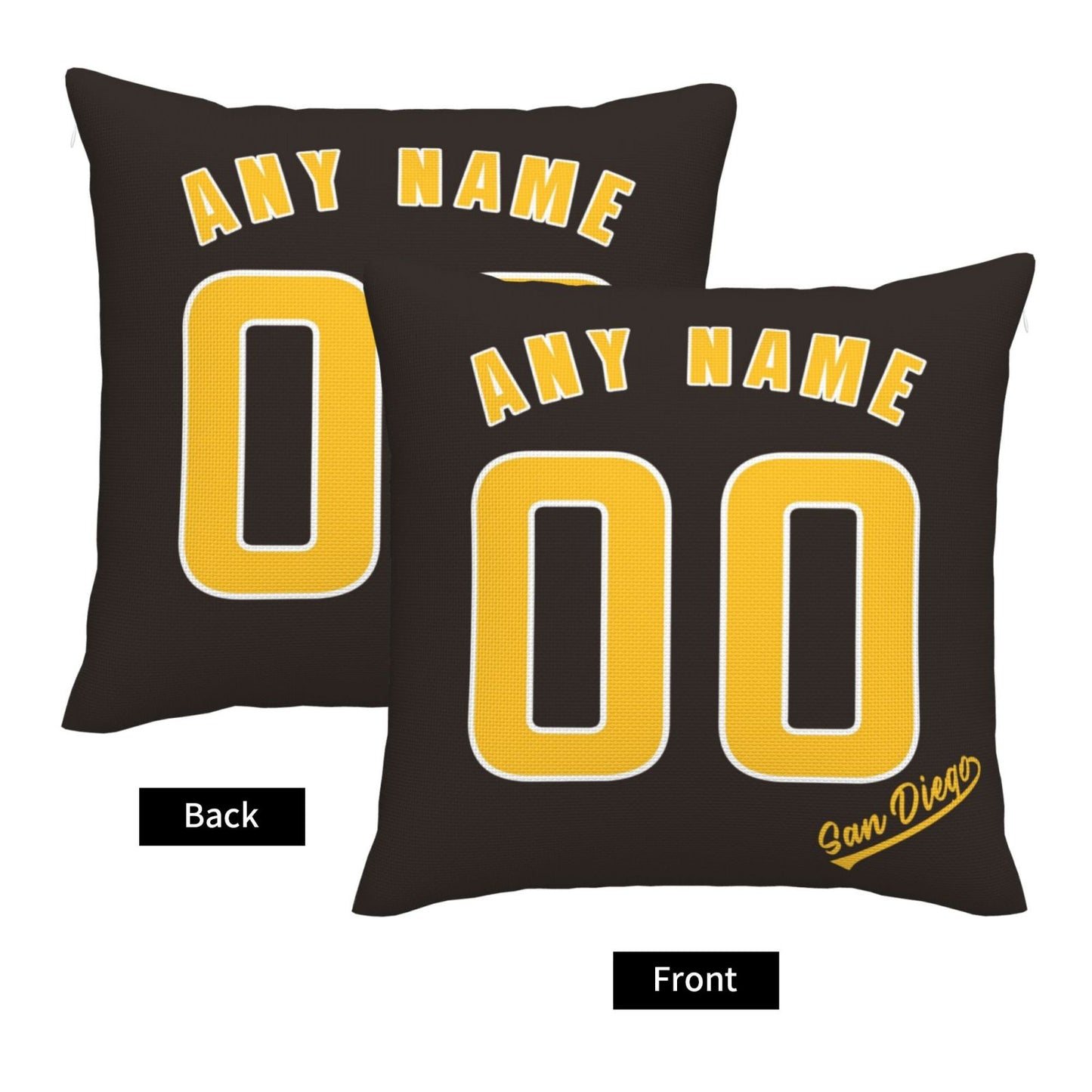 Custom San Diego Padres Pillow Decorative Throw Pillow Case - Print Personalized Football Team Fans Name & Number Birthday Gift Football Pillows