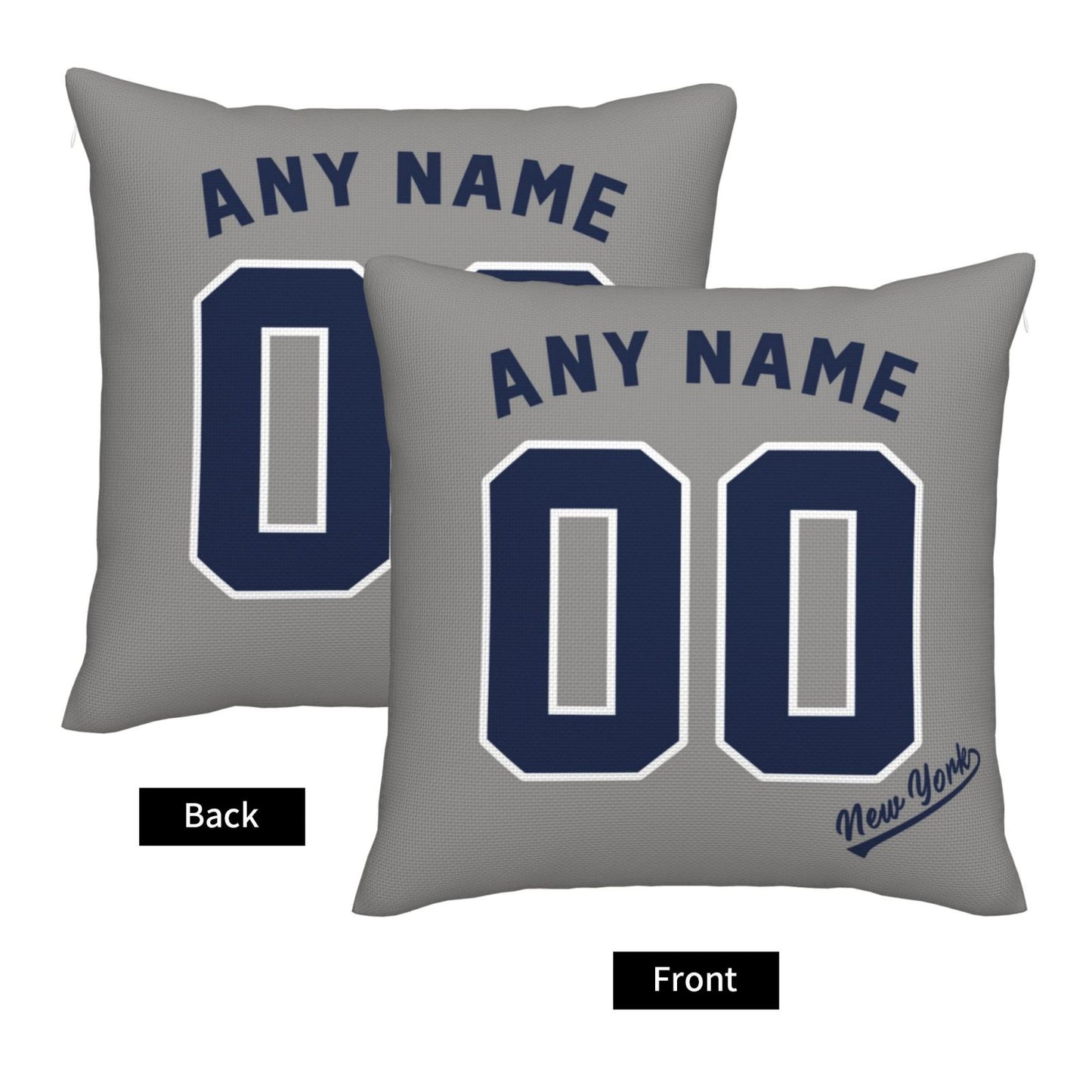Custom New York Yankees Pillow Decorative Throw Pillow Case - Print Personalized Football Team Fans Name & Number Birthday Gift Football Pillows