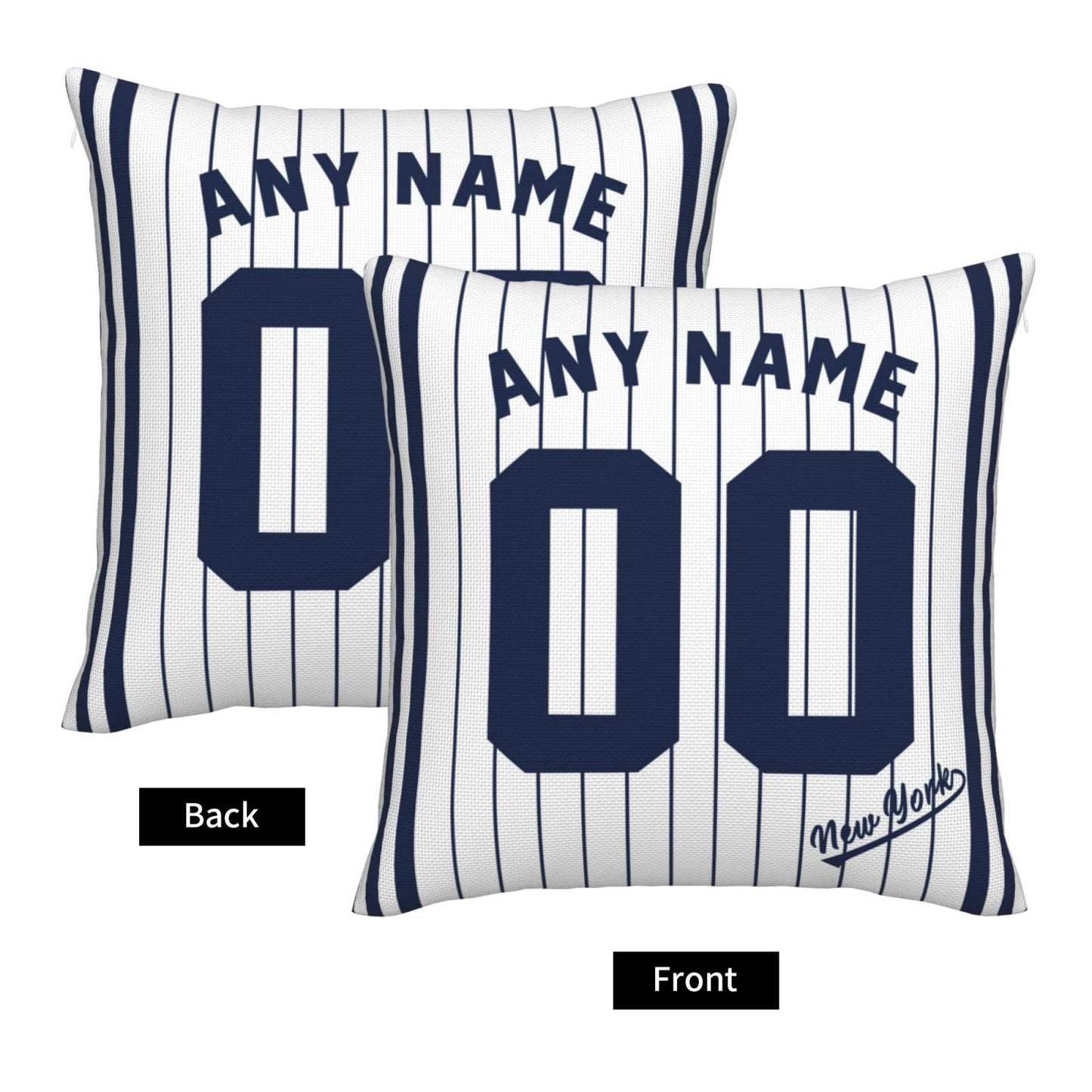 Custom New York Yankees Pillow Decorative Throw Pillow Case - Print Personalized Football Team Fans Name & Number Birthday Gift Football Pillows