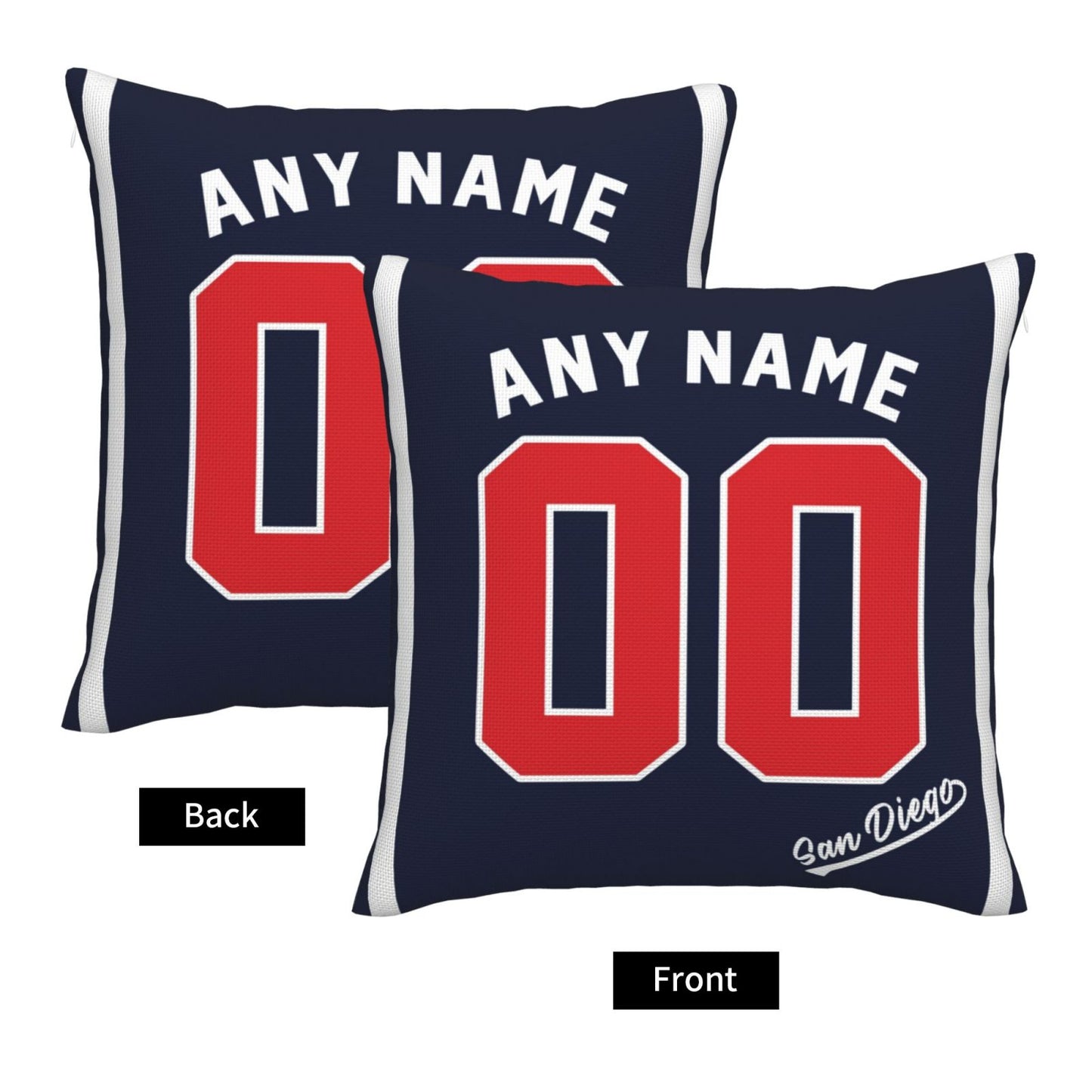 Custom San Diego Padres Pillow Decorative Throw Pillow Case - Print Personalized Football Team Fans Name & Number Birthday Gift Football Pillows