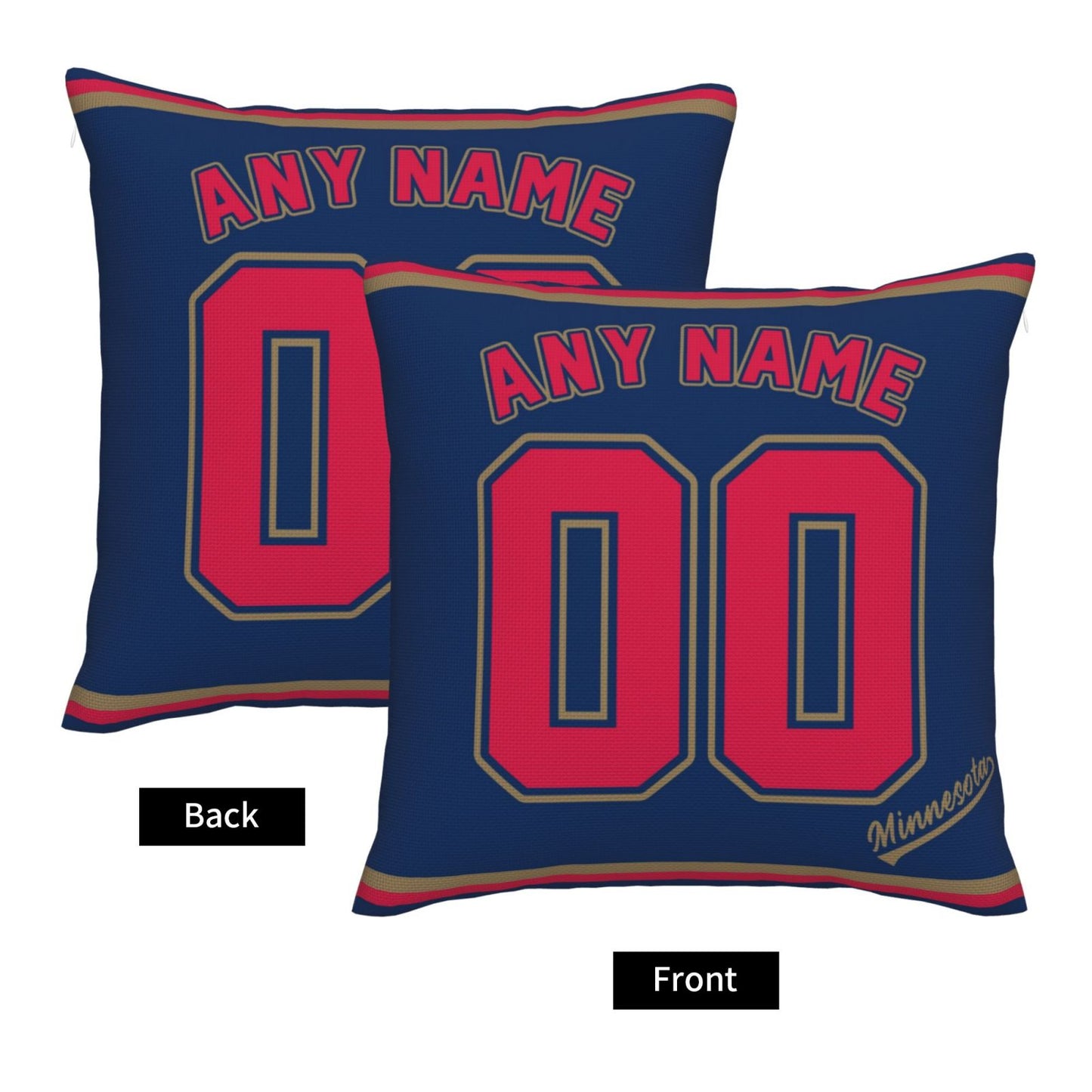 Custom Minnesota Twins Pillow Decorative Throw Pillow Case - Print Personalized Football Team Fans Name & Number Birthday Gift Football Pillows