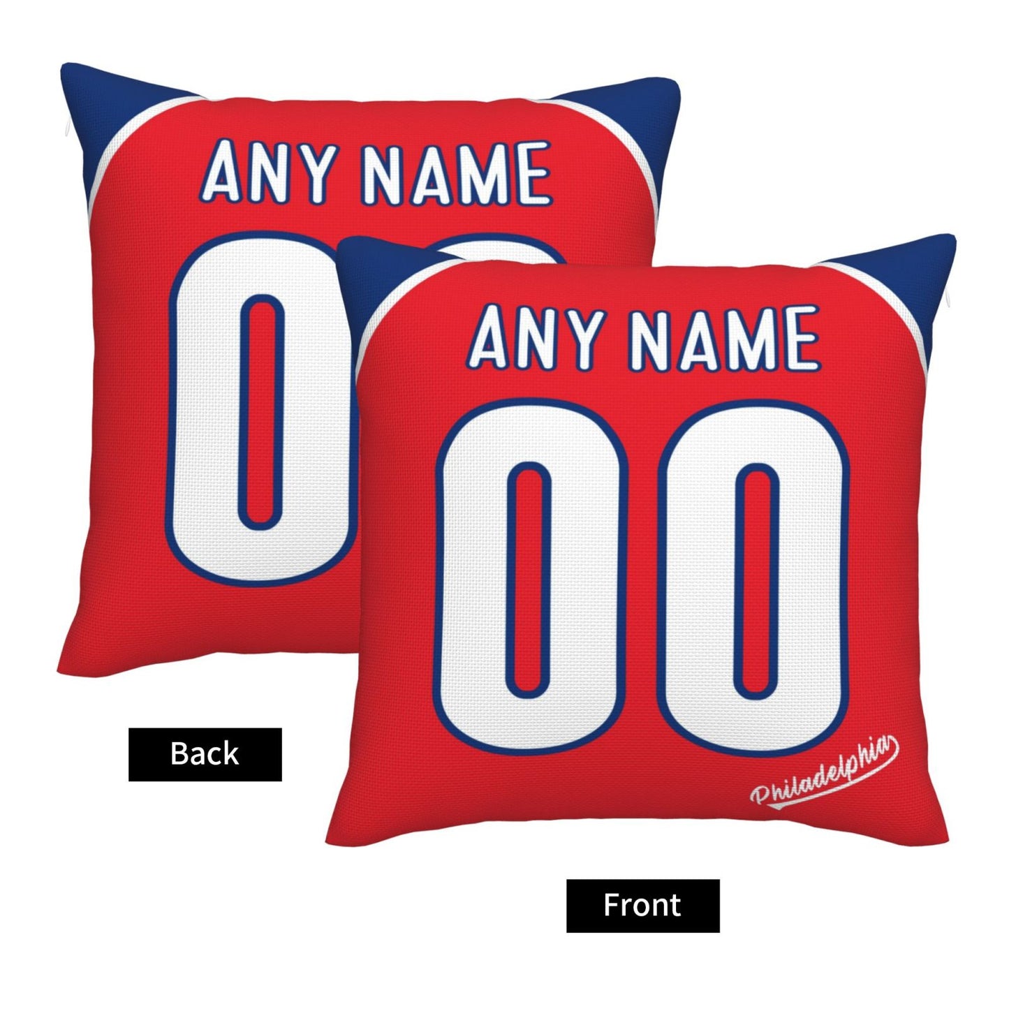 Custom Philadelphia Phillies Pillow Decorative Throw Pillow Case - Print Personalized Football Team Fans Name & Number Birthday Gift Football Pillows