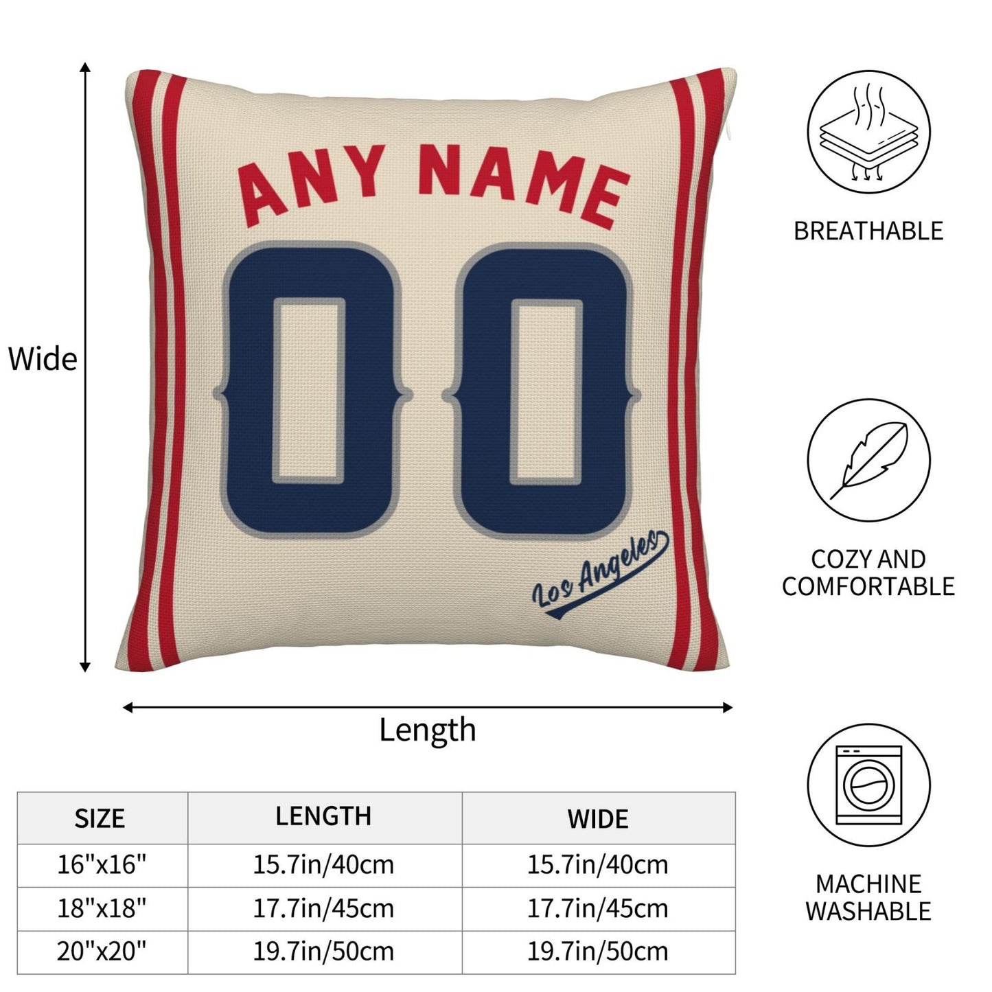 Custom Los Angeles Angels Pillow Decorative Throw Pillow Case - Print Personalized Football Team Fans Name & Number Birthday Gift Football Pillows