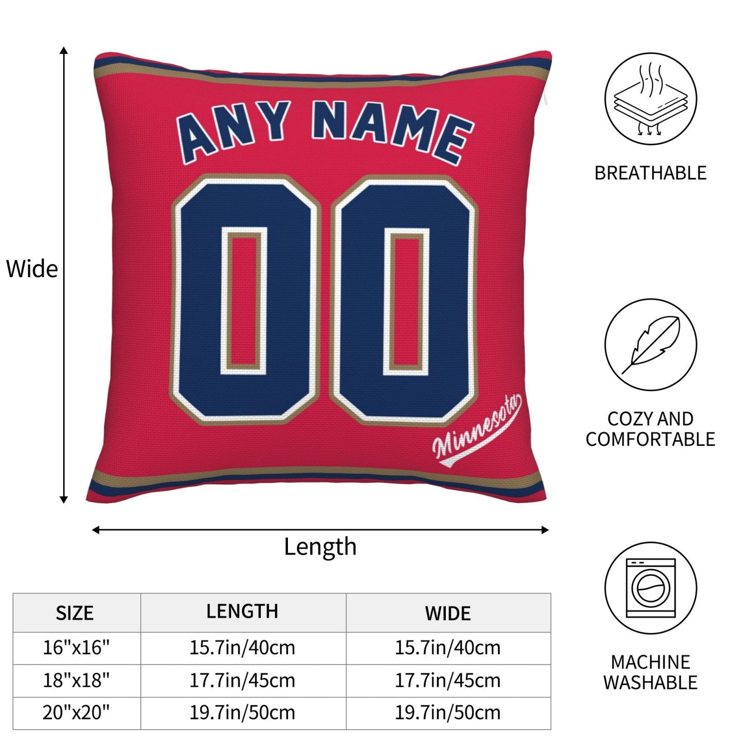Custom Minnesota Twins Pillow Decorative Throw Pillow Case - Print Personalized Football Team Fans Name & Number Birthday Gift Football Pillows