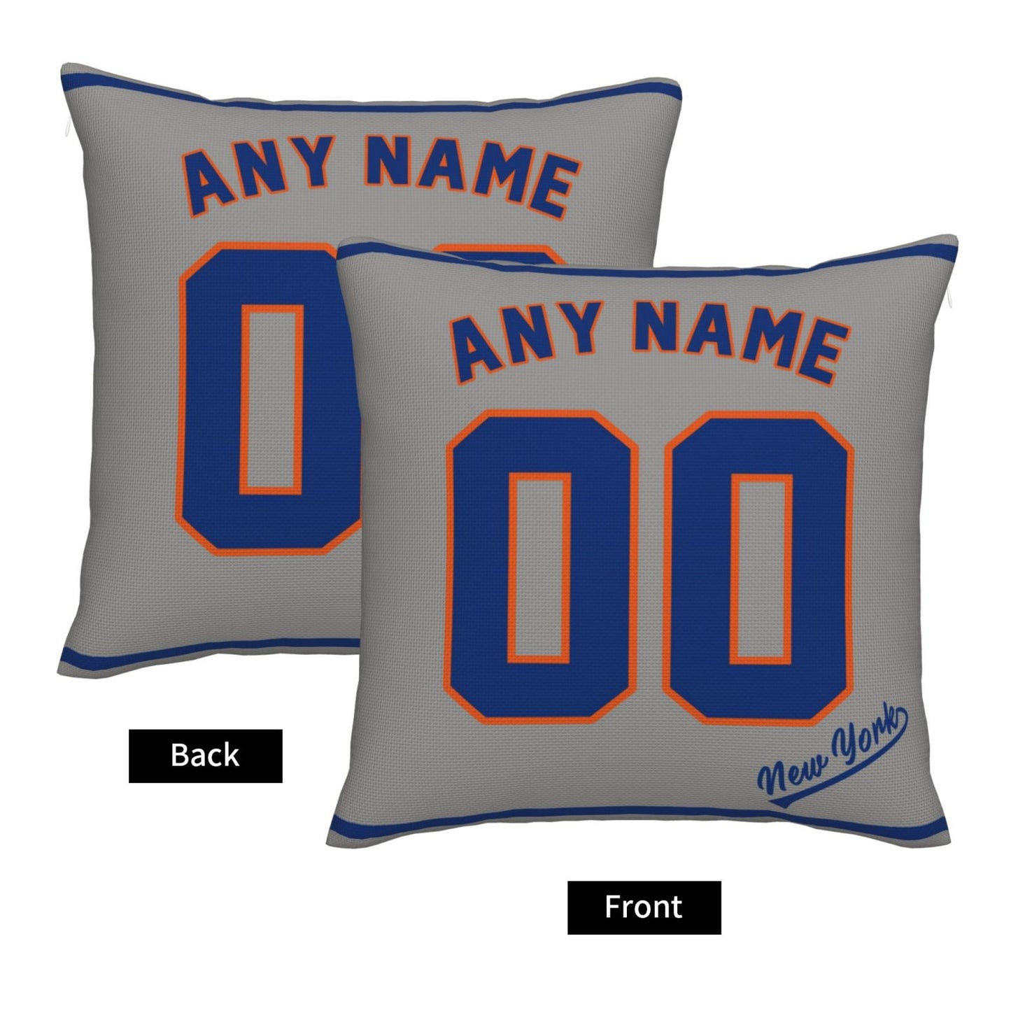 Custom New York Mets Pillow Decorative Throw Pillow Case - Print Personalized Football Team Fans Name & Number Birthday Gift Football Pillows